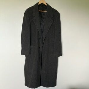London Fog Classic Gray 100% Pure Wool Maxi Coat